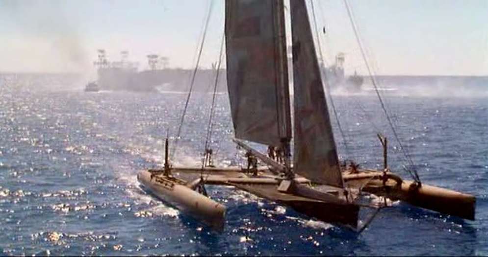 Waterworld Sailboat trimaran from the movie 2
