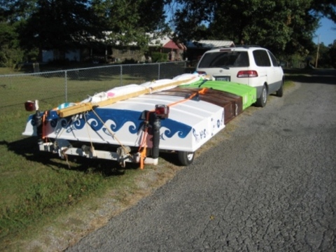 3 pdracer sailboats on a trailer